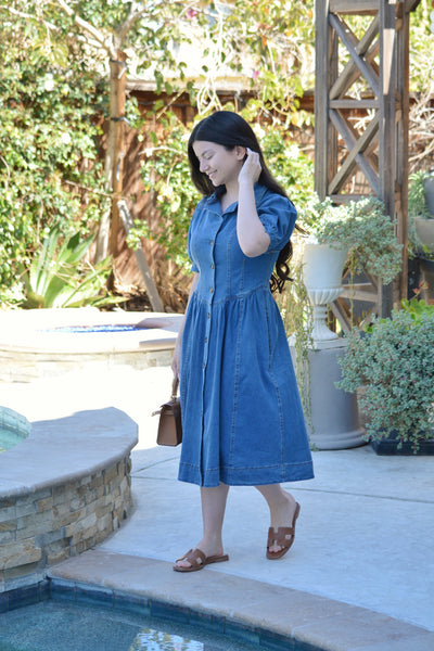 Mamie Denim Midi Dress