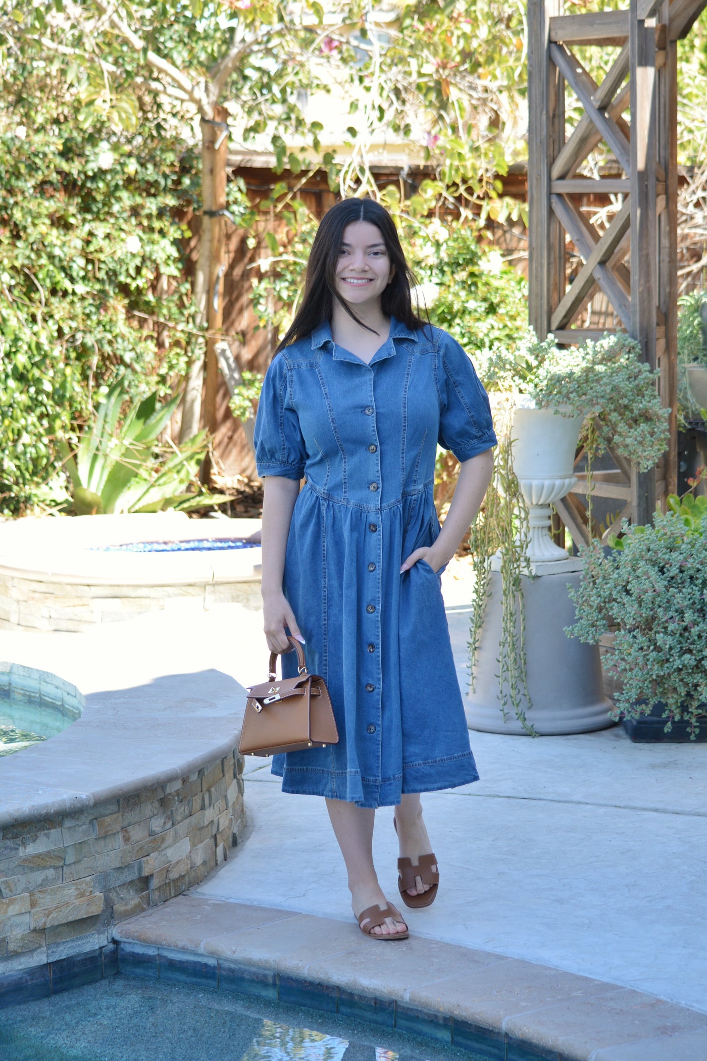 Mamie Denim Midi Dress