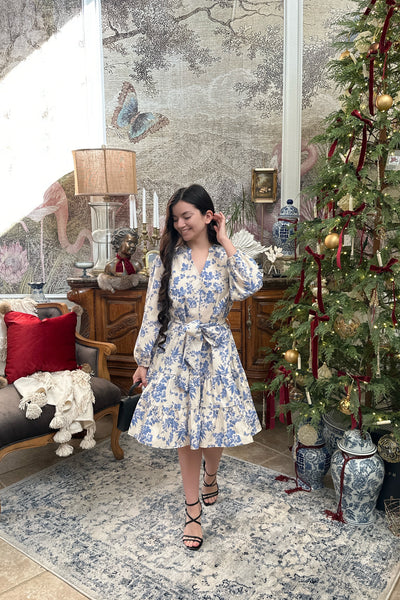 Beckett Cotton Blue Floral Dress