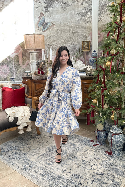 Beckett Cotton Blue Floral Dress