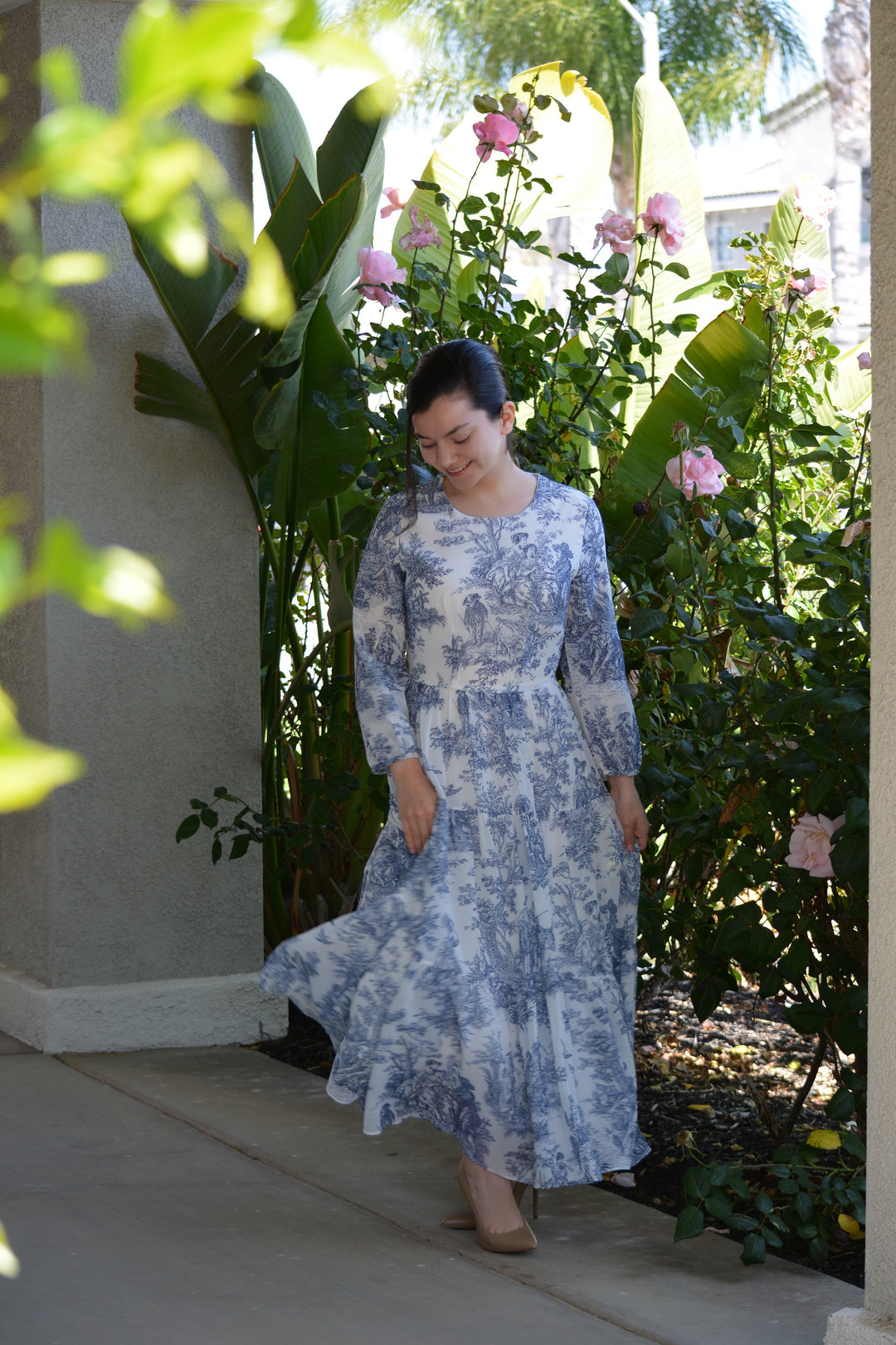 New Marbella Navy Toile Maxi Dress – Skirt Society