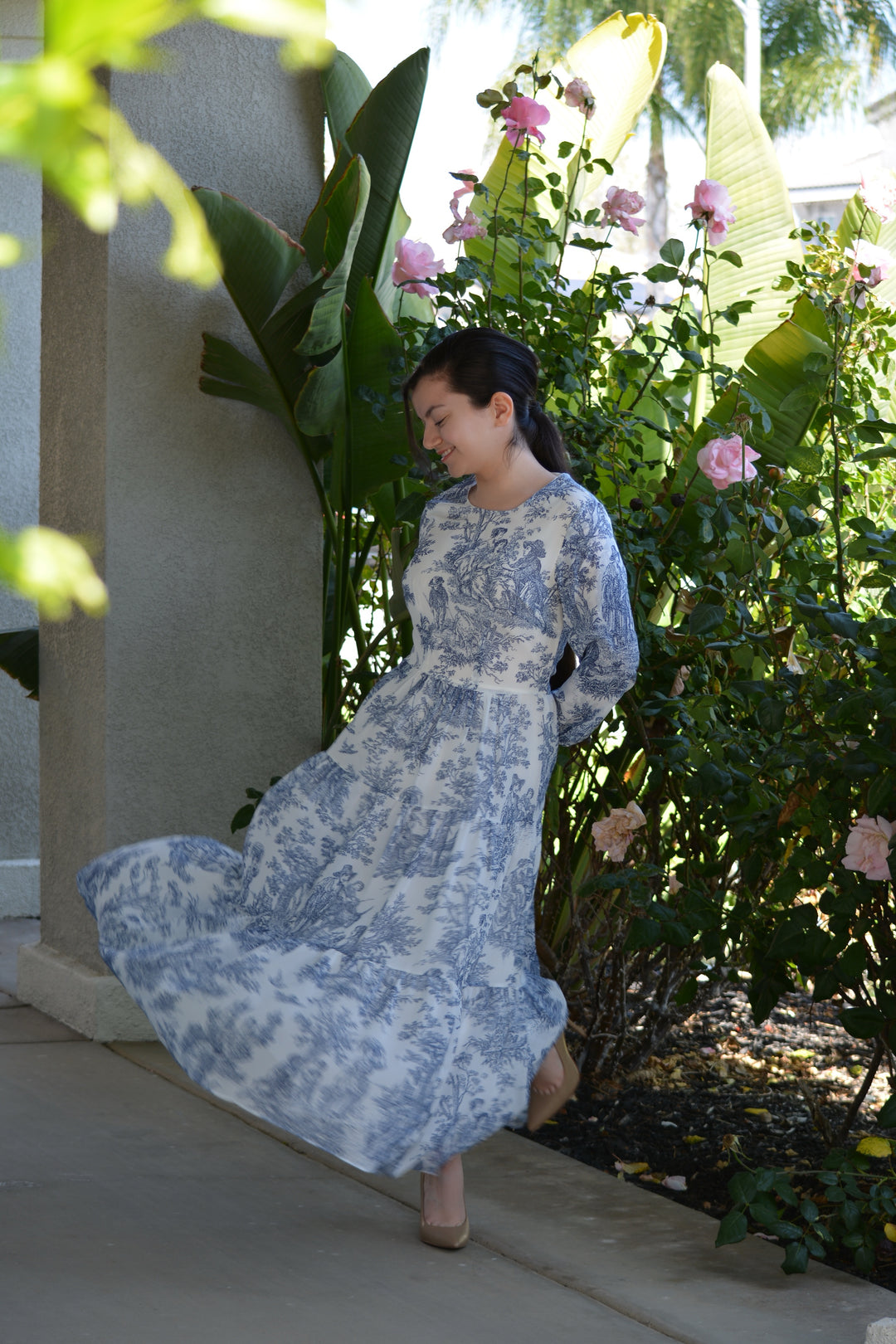 New Marbella Navy Toile Maxi Dress – Skirt Society