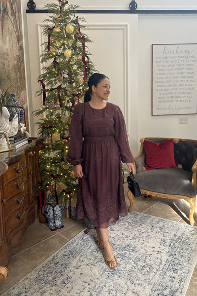 Navaeh Dusty Plum Midi Dress