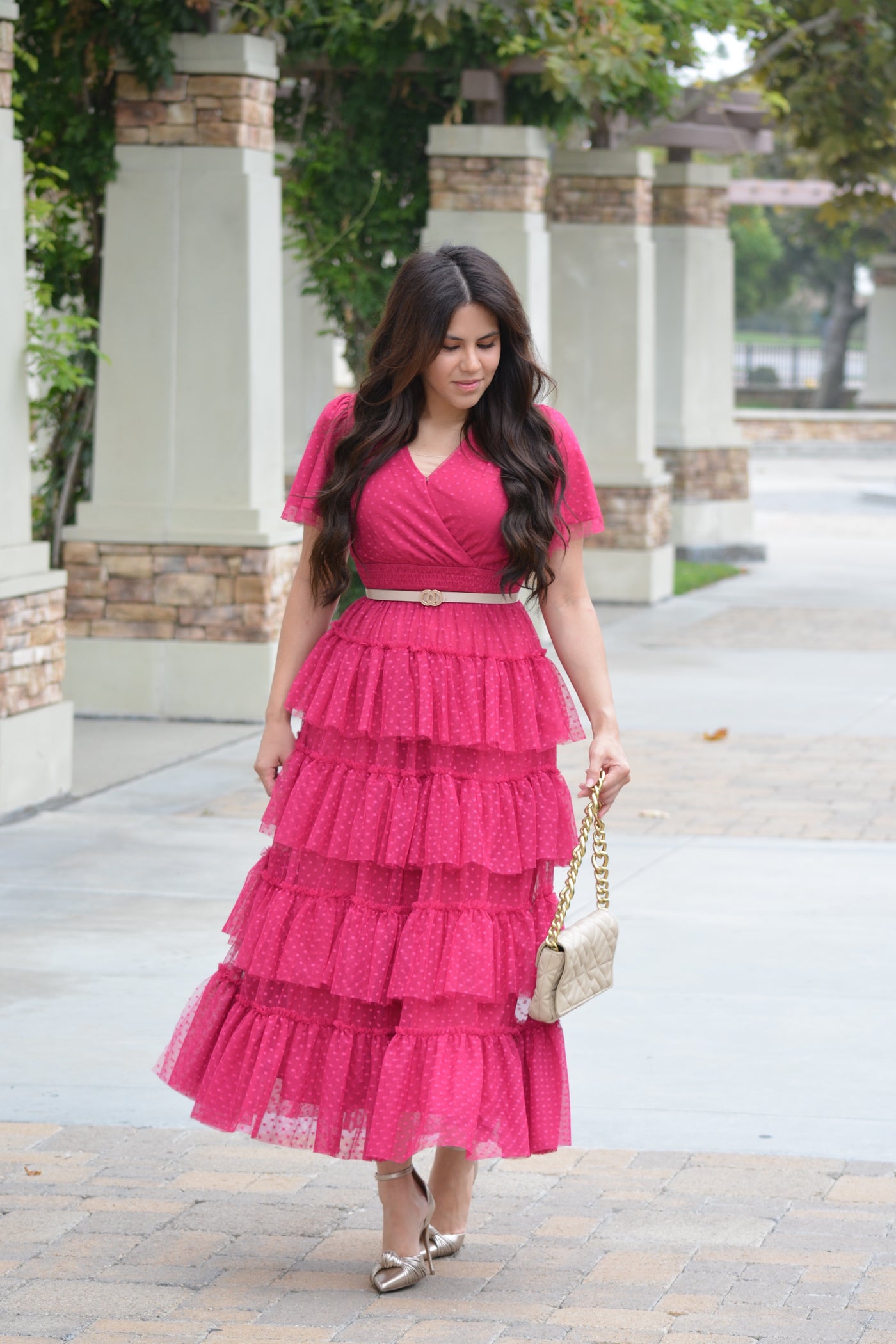 Channing Fuchsia Pink Tulle Dress