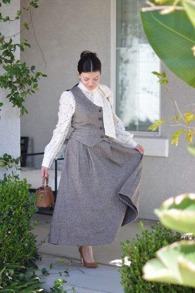 Margaret Herringbone Skirt