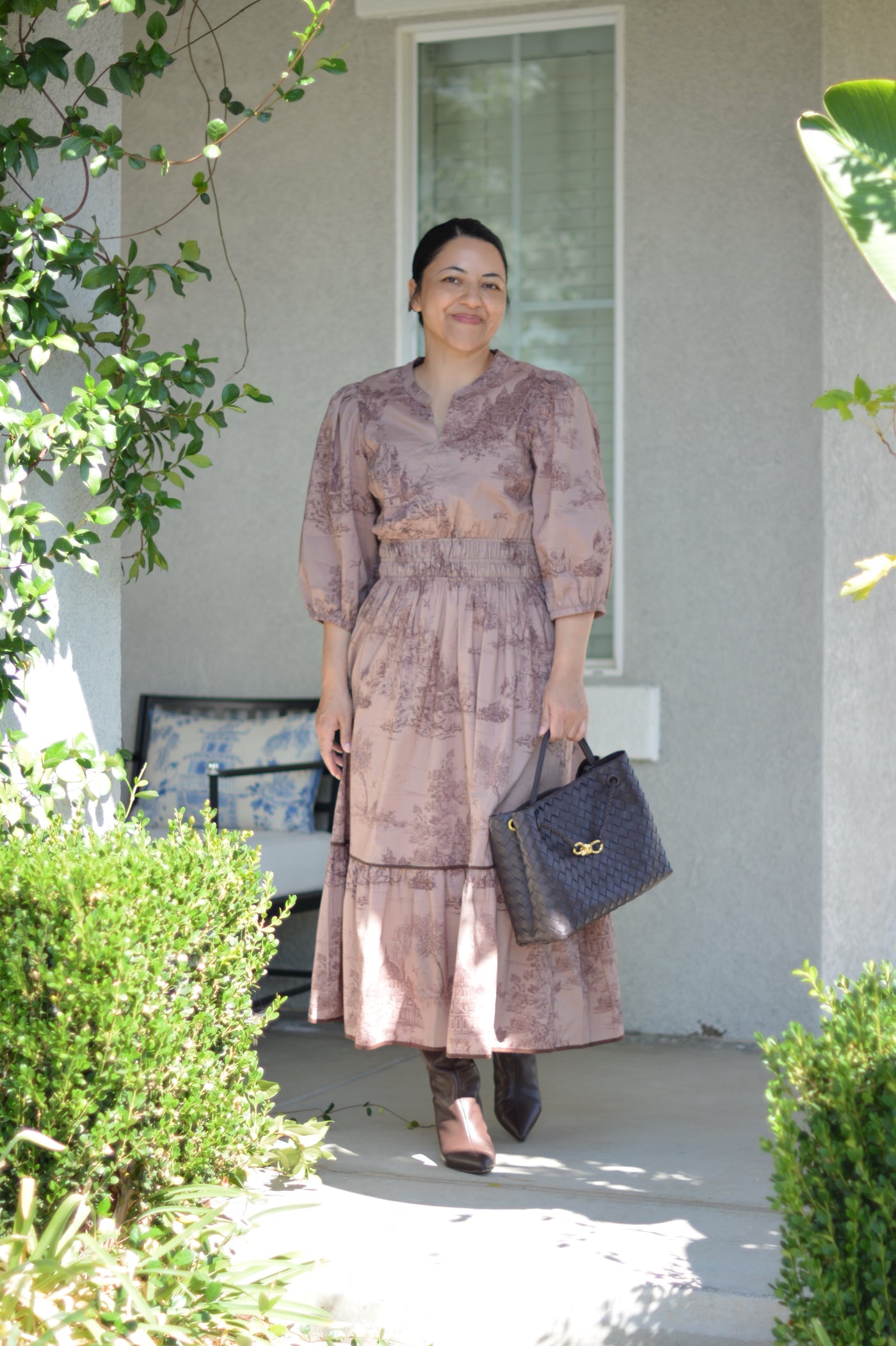 Briseida Toile Brown Cotton Dress