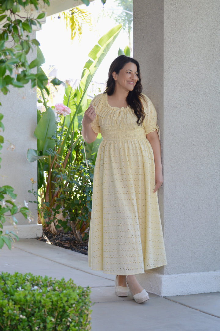 buttercup embroidered maxi dress in white Karla Maxi Dress
