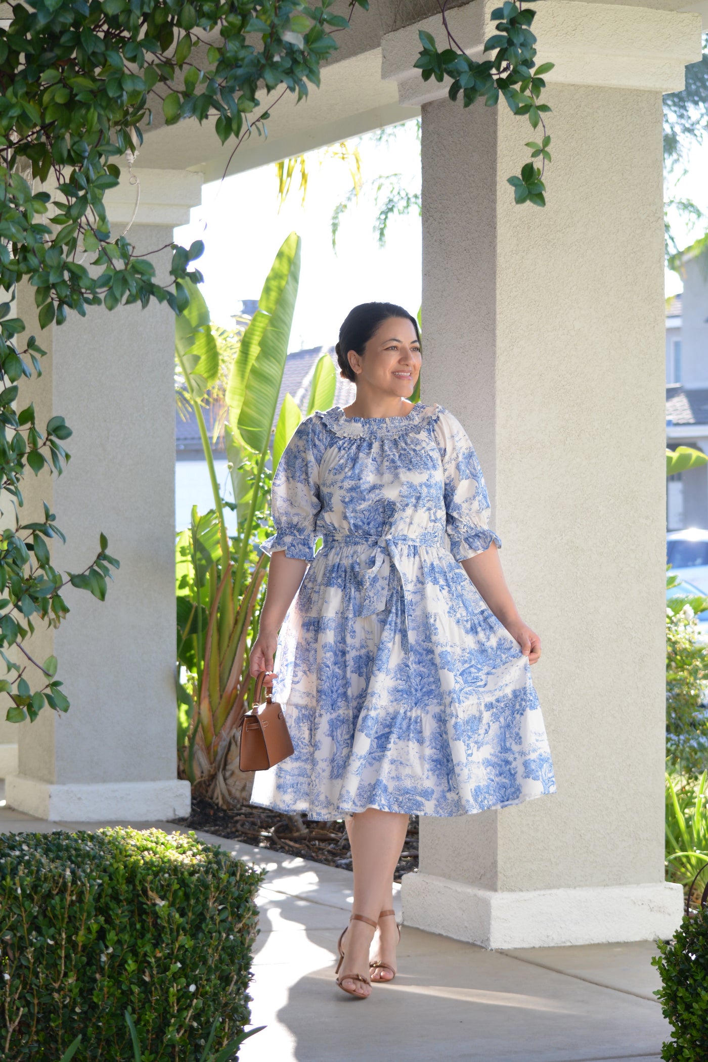 blue french toile dress Toile Midi Dress main image 1