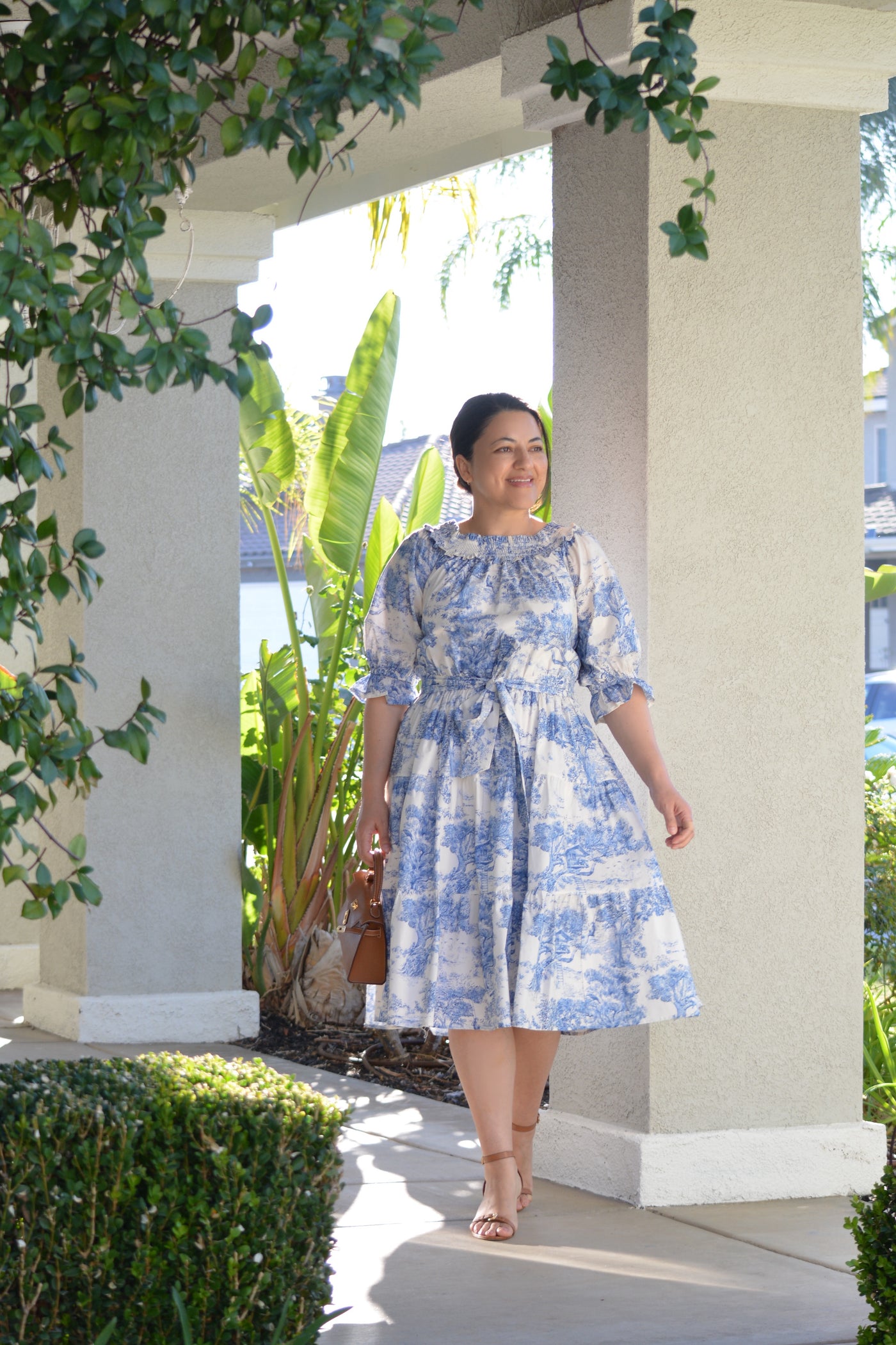blue toile dresses STAUD Wells Dress Blue Toile 4 main image 0