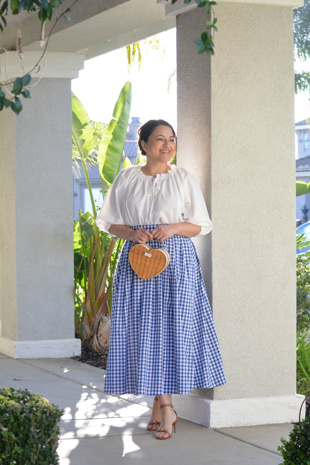 Bluebell Gingham Skirt - Cotton Midi – Skirt Society