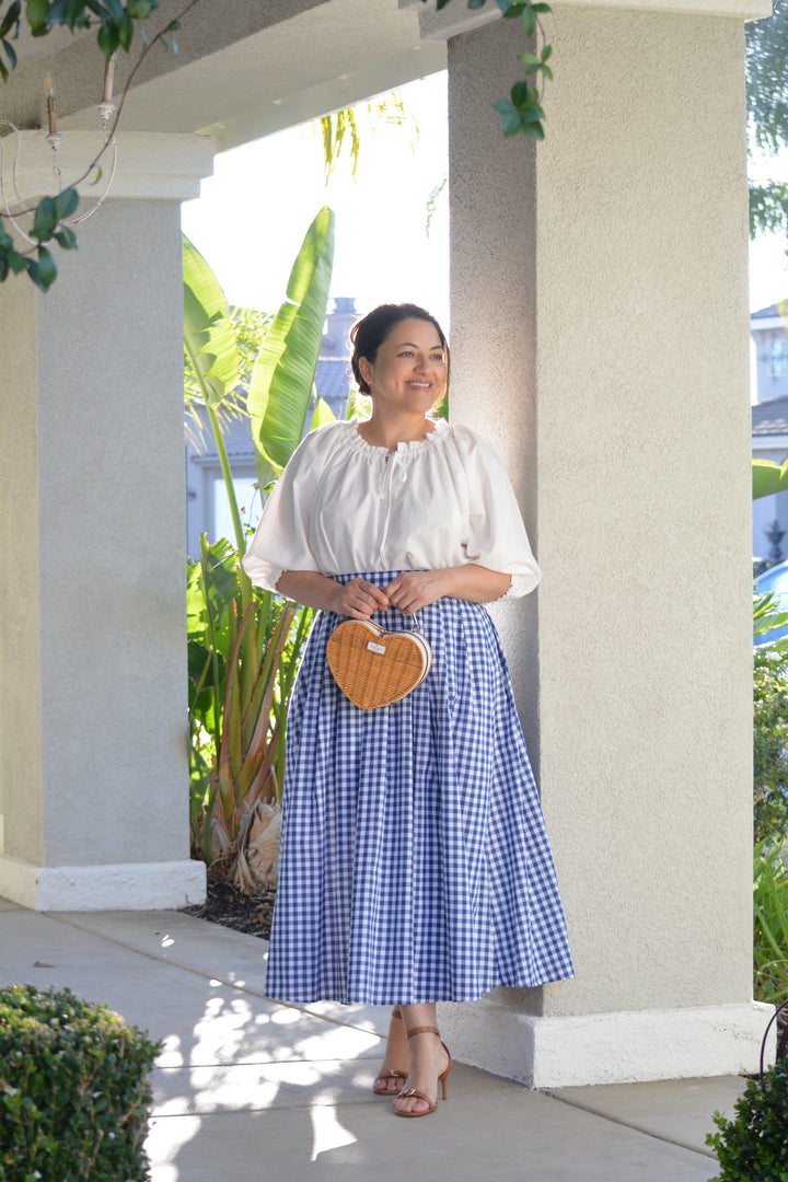 Bluebell Gingham Skirt - Cotton Midi – Skirt Society