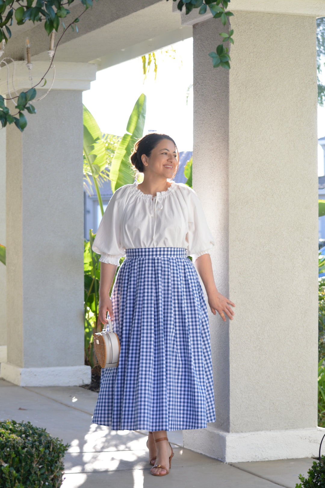 Bluebell Gingham Skirt - Cotton Midi – Skirt Society