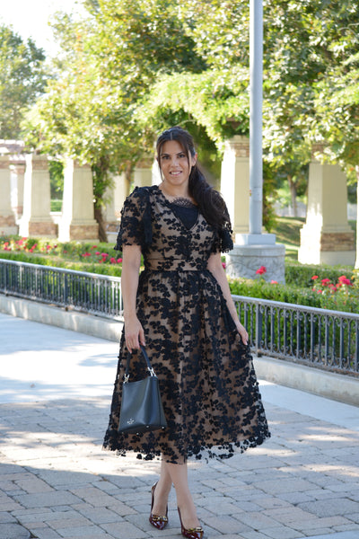 Briar Black Lace Midi Dress