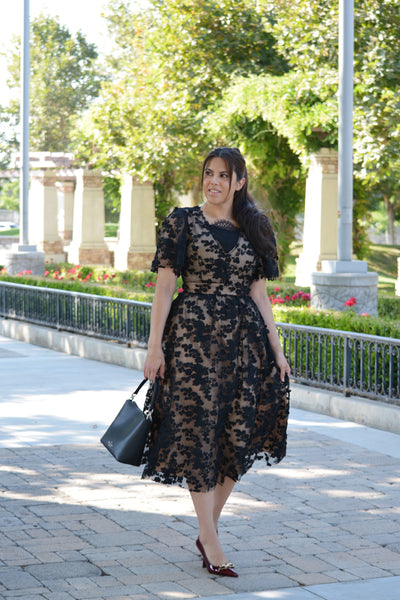 Briar Black Lace Midi Dress