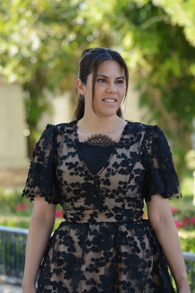 Briar Black Lace Midi Dress