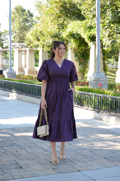 Ava Violet Cotton Dress