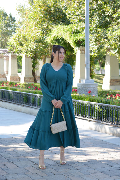 Addilyn Emerald Smocked Maxi Dress