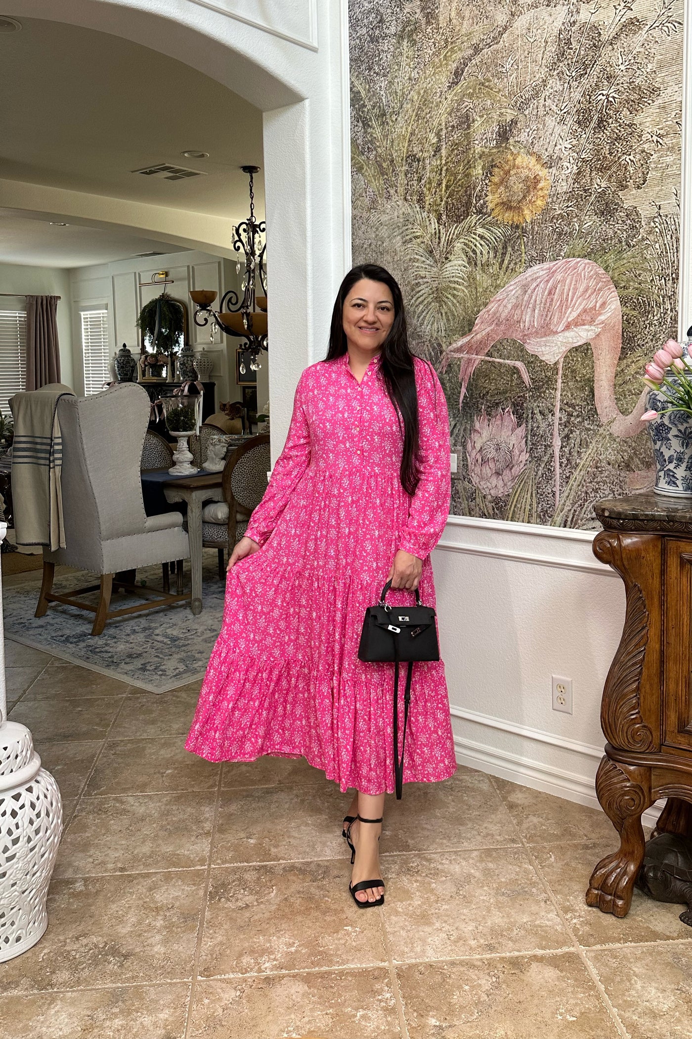 Sami Fuchsia  Pink Print Dress