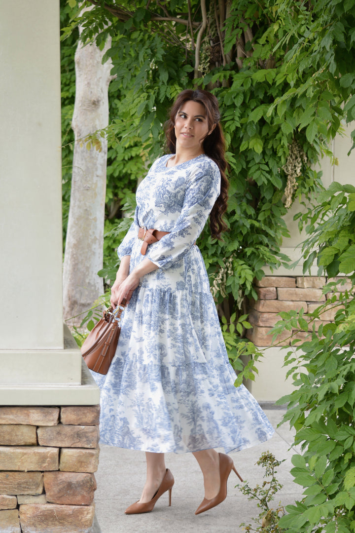 New Marbella Navy Toile Maxi Dress New Marbella Navy Toile Maxi Dress