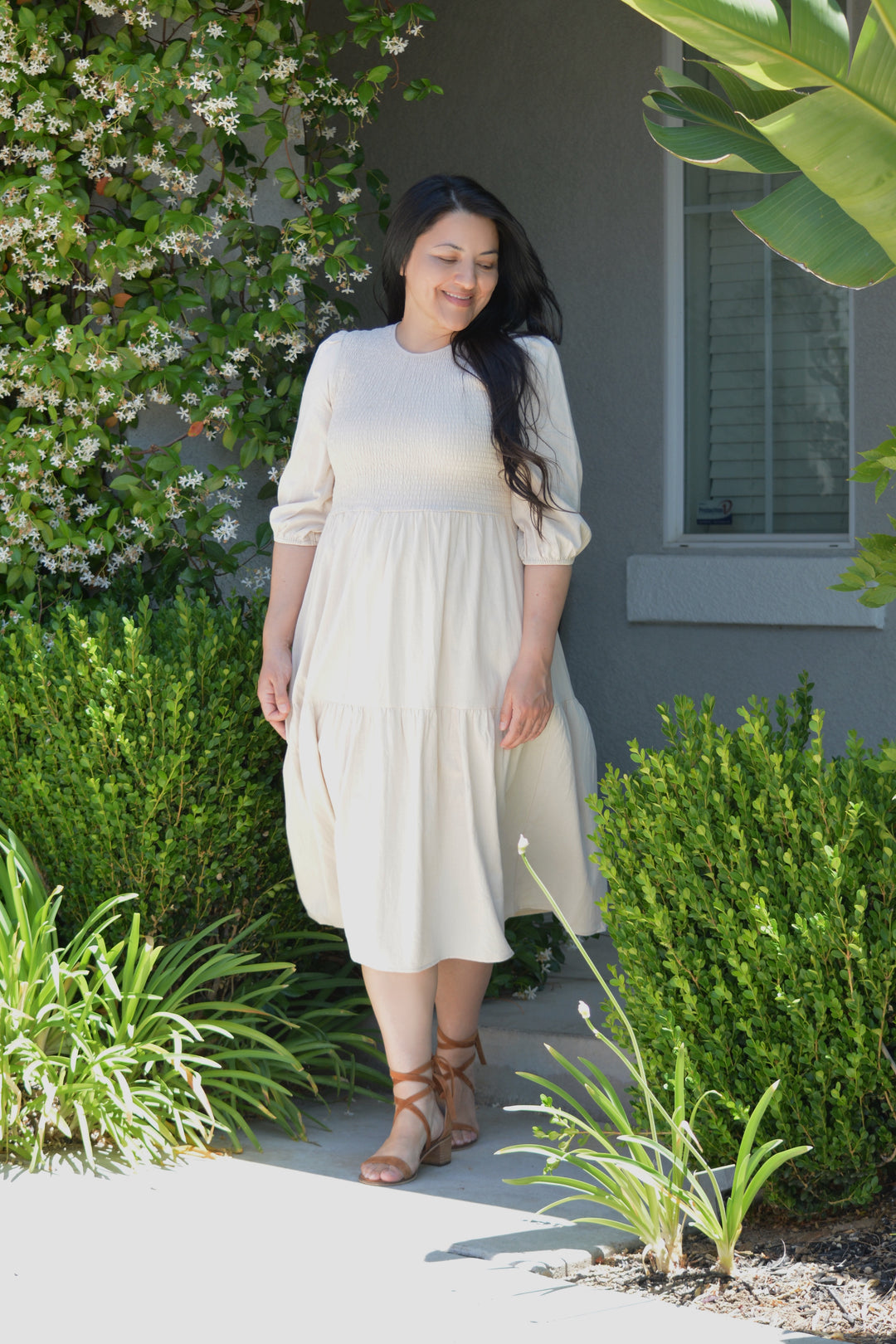 Mercy 100% Cotton Ecru Midi Dress Skirt Society Mercy 100% Cotton Ecru Midi Dress Skirt Society