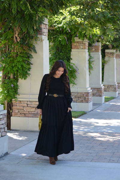 Amsterdam Black Emdroidered Maxi Dress