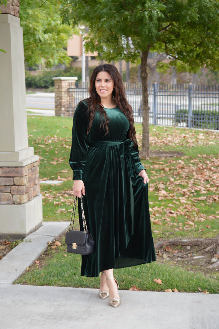 Cameo Emerald Green Velvet Maxi Dress – Skirt Society