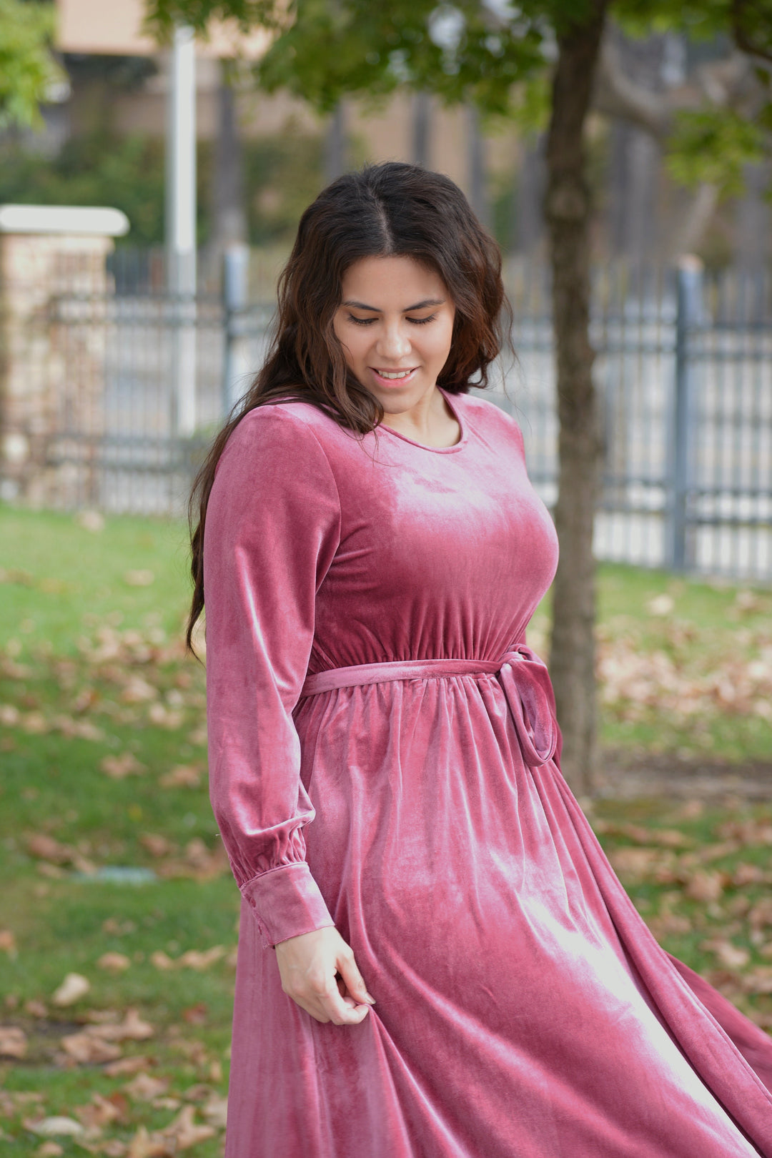 Cameo Pink Velvet Maxi Dress - Main Image
