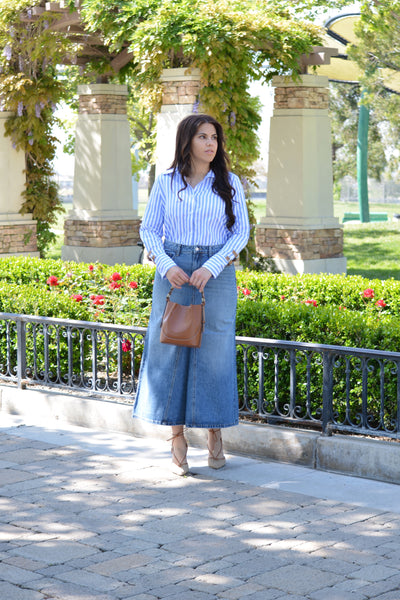 Francesca Periwinkle Stripe Top