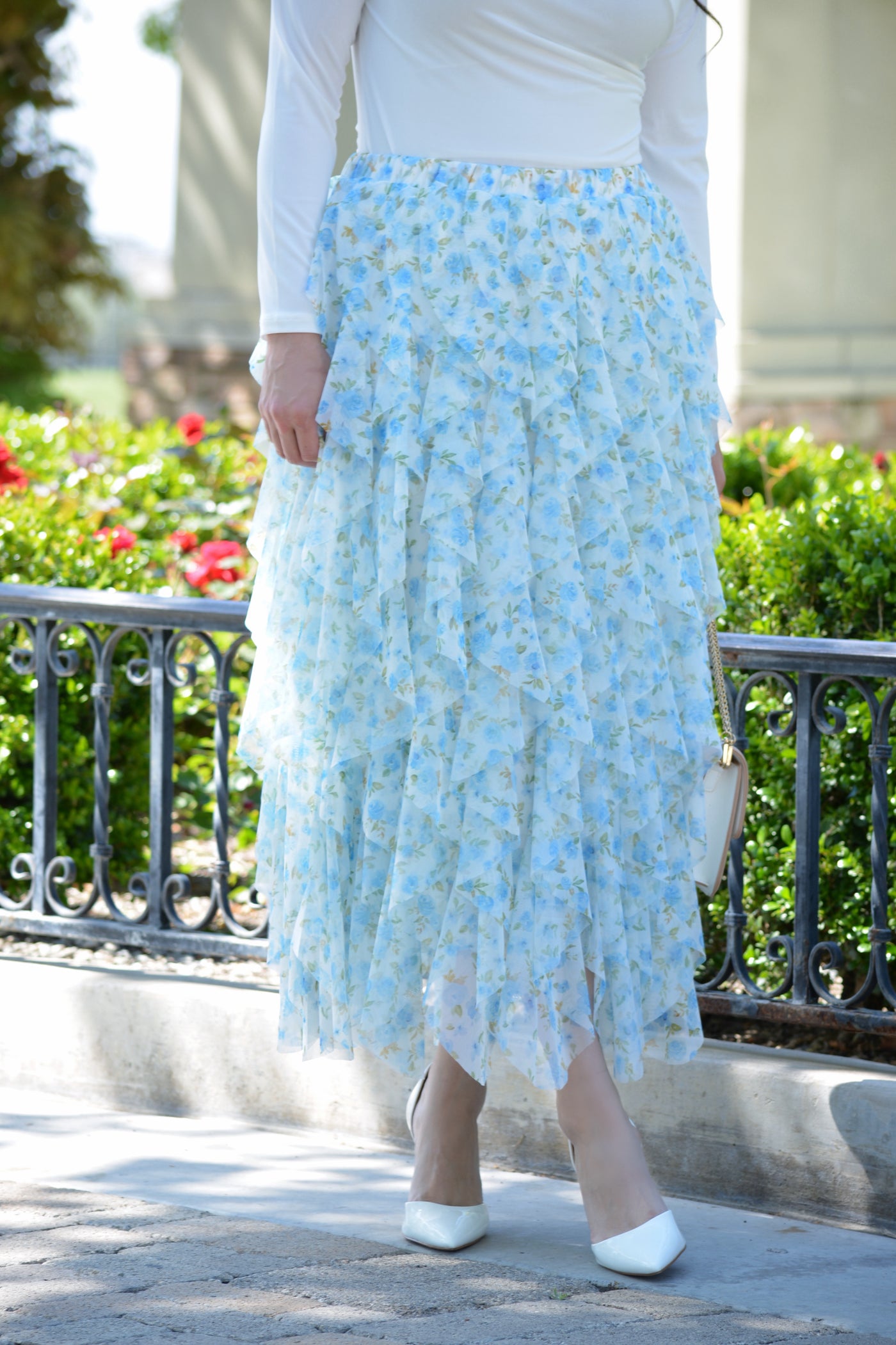 Blythe Blue Floral Skirt