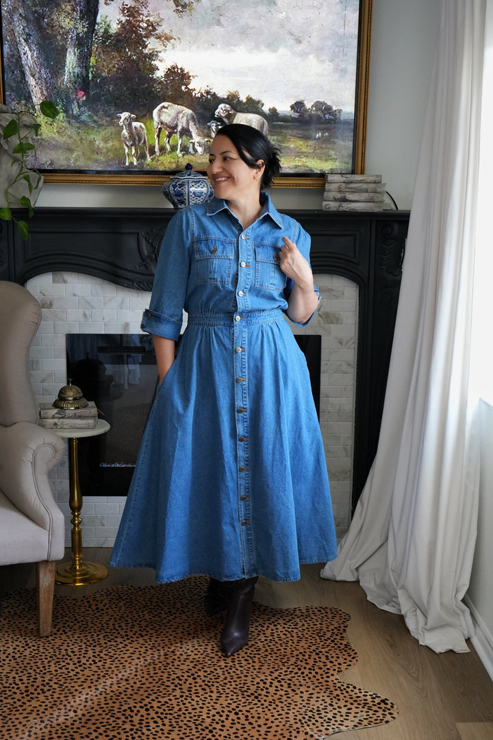 Portofino Denim 100% Cotton Dress Large Portofino Denim 100% Cotton Dress Large