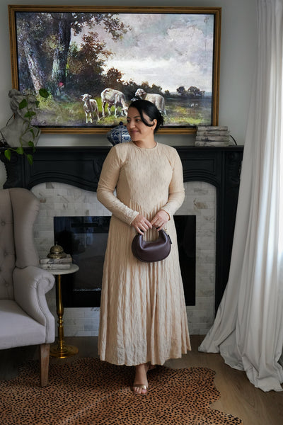 Xena Knit Taupe Maxi Dress