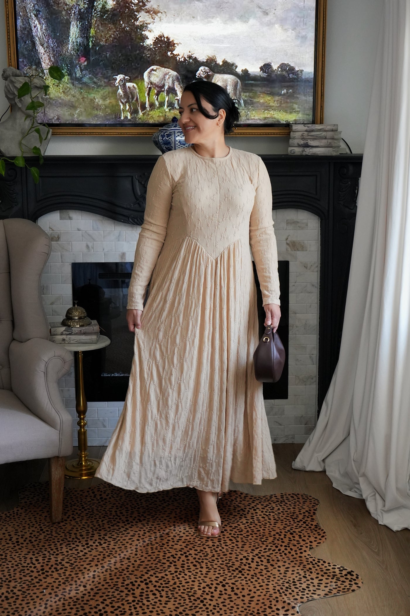 Xena Knit Taupe Maxi Dress