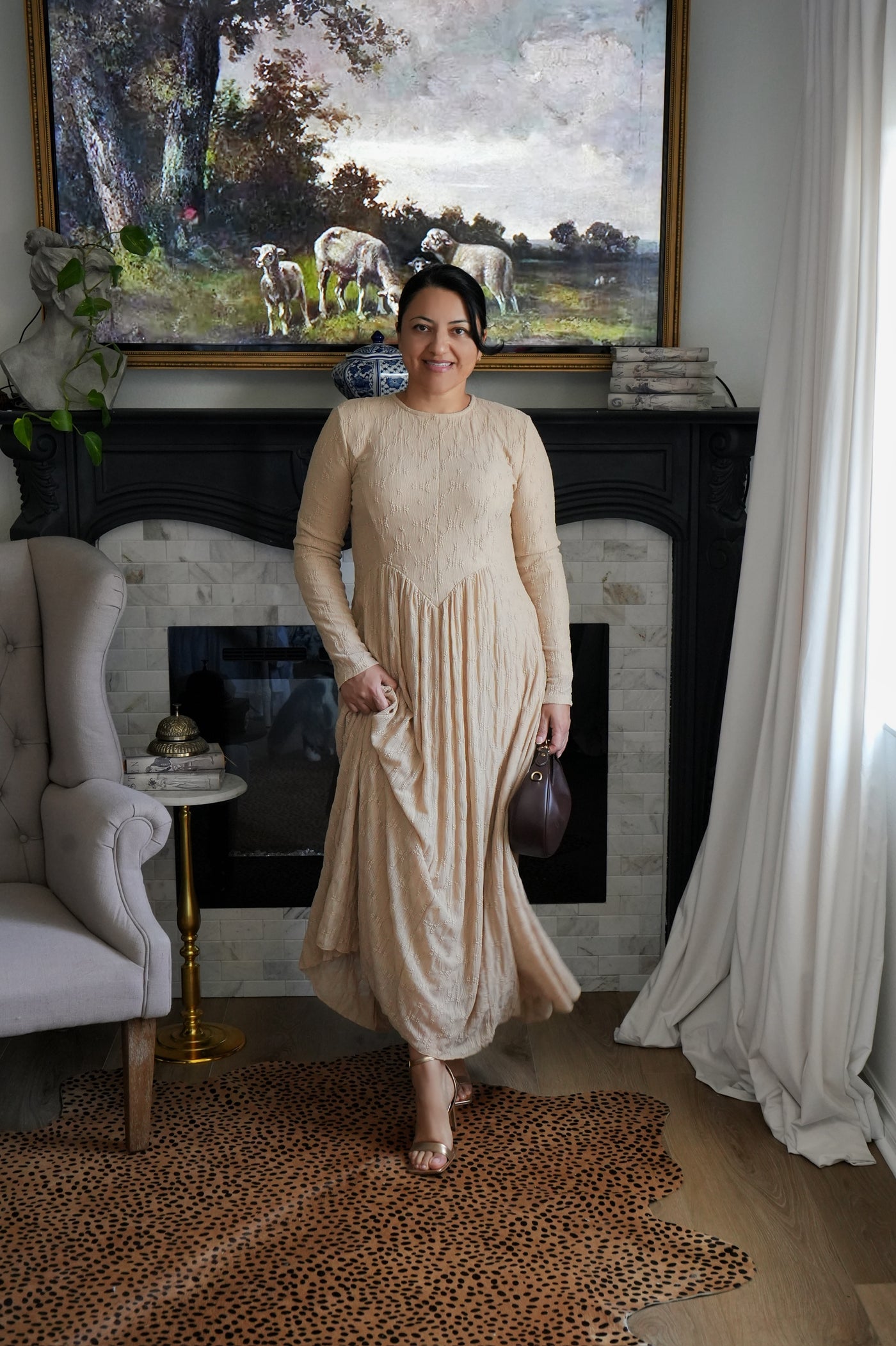 Xena Knit Taupe Maxi Dress