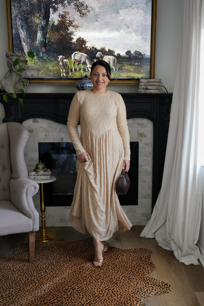 Xena Knit Taupe Maxi Dress