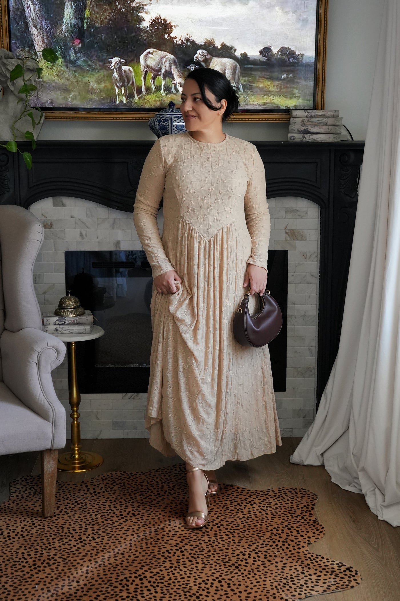 Xena Knit Taupe Maxi Dress