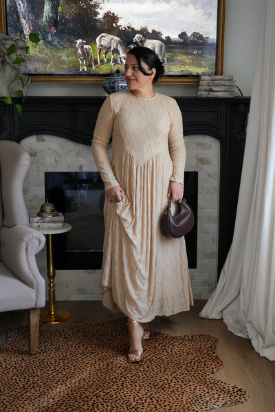 Xena Knit Taupe Maxi Dress
