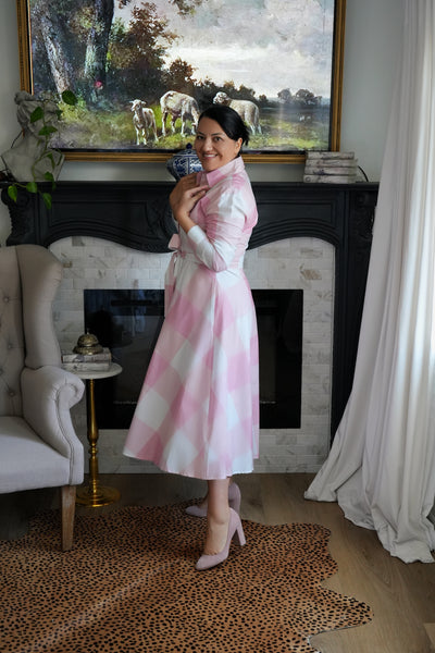 Avignon Pink Plaid 100% Cotton Dress