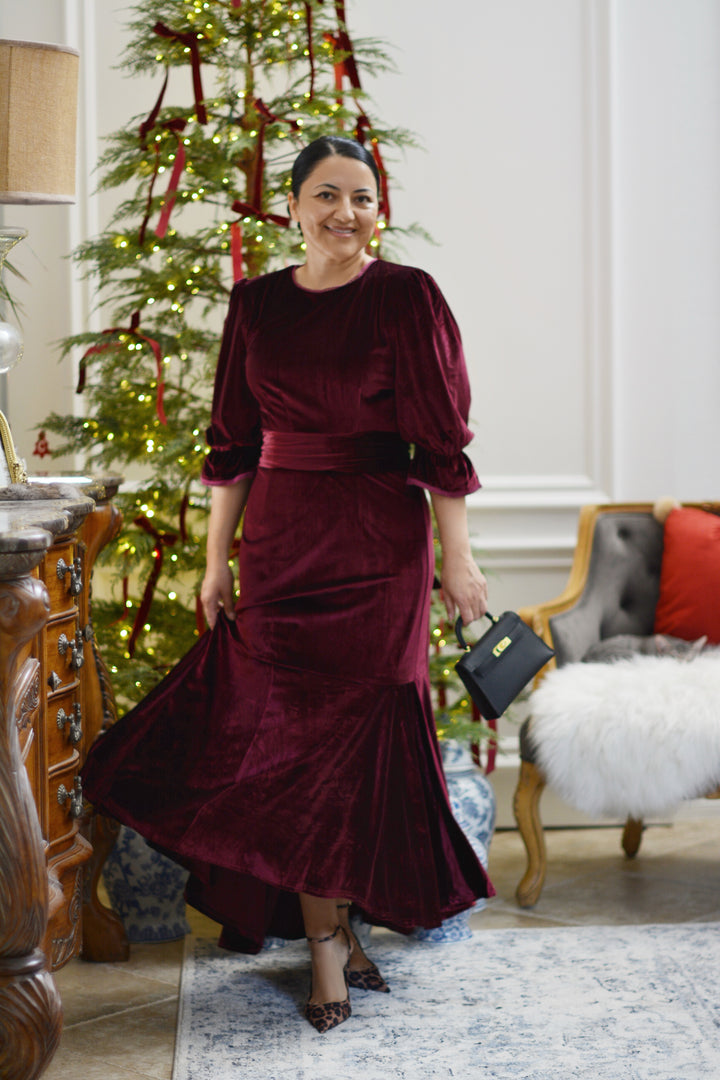 Montreal Burgundy Velvet Dress – Skirt Society