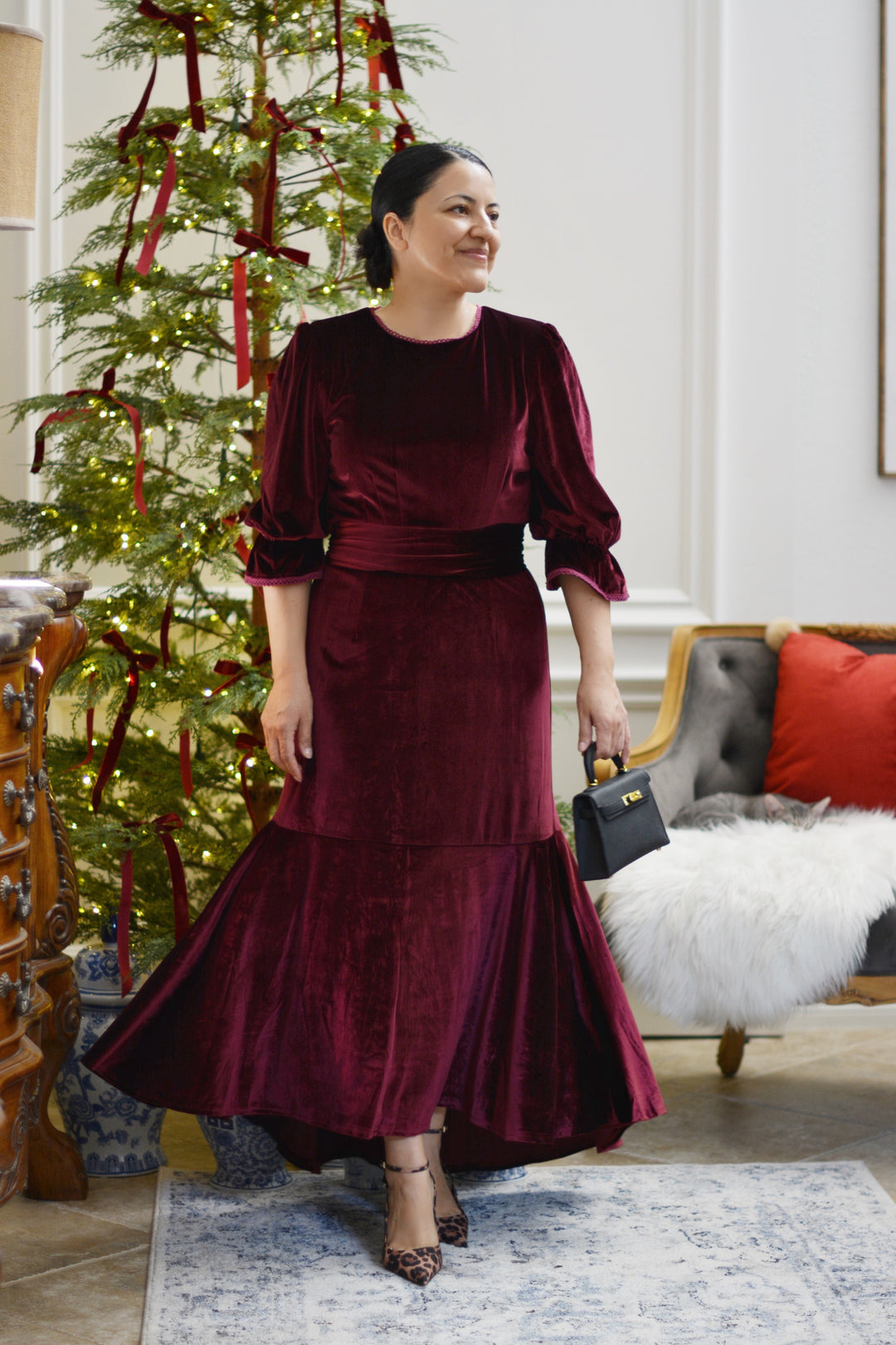 Montreal Burgundy Velvet Dress – Skirt Society