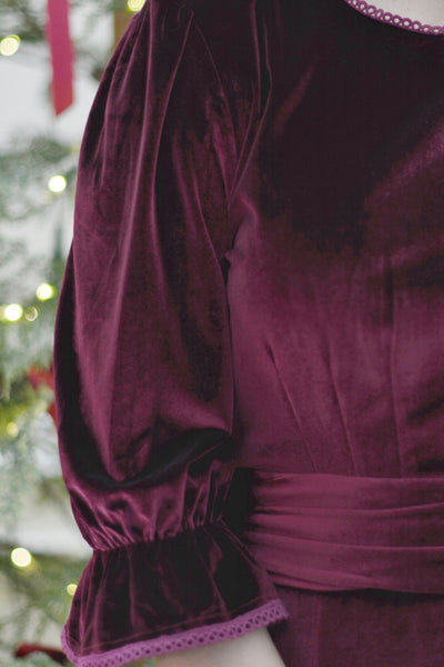 Montreal Burgundy Velvet Dress