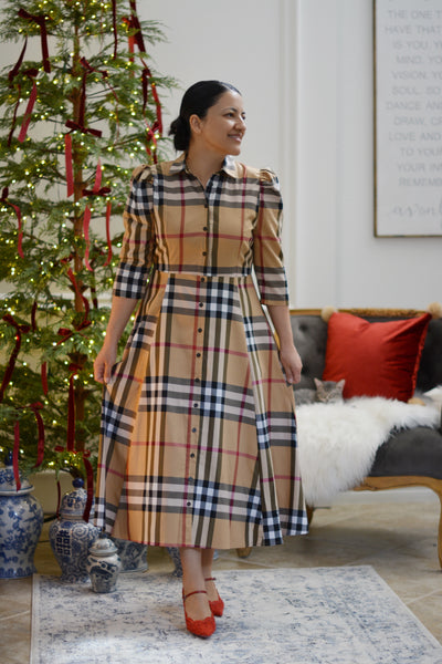 Aspen Plaid Buttoned Dress