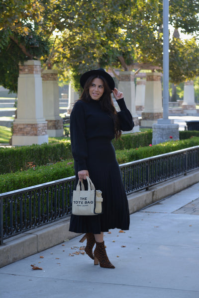 Winona Black Knit Skirt Set