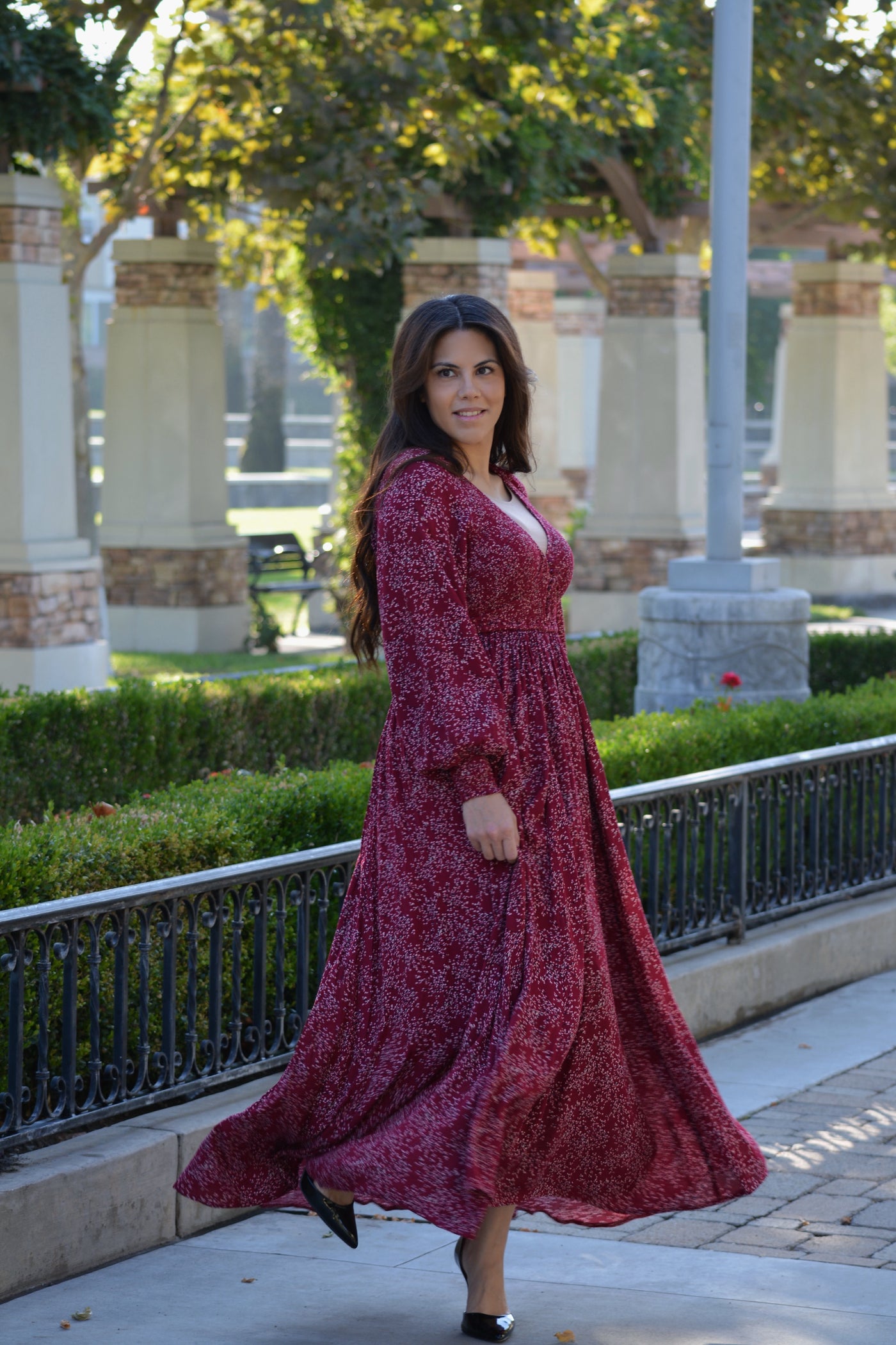 Violetta Rasberry Floral Maxi Dress