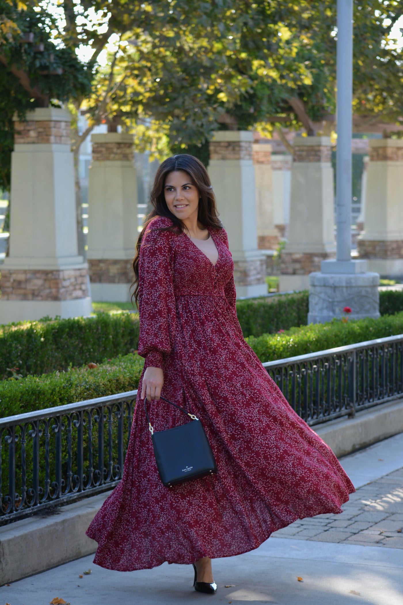 Violetta Rasberry Floral Maxi Dress