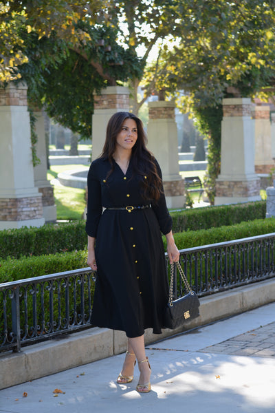 Zadie Black Buttoned Dress