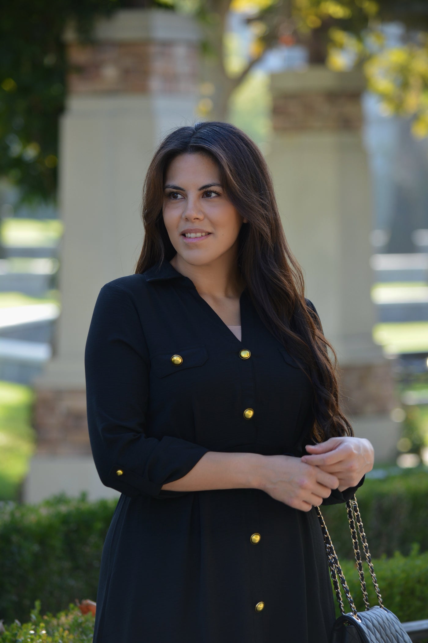 Zadie Black Buttoned Dress