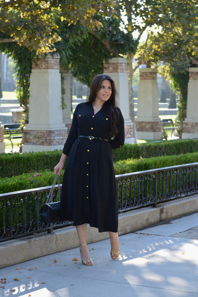 Zadie Black Buttoned Dress