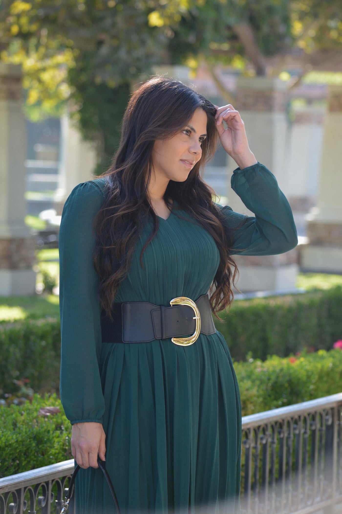 Tulla Emerald Green Midi Dress (Plus Size Available)