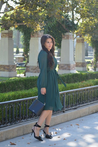 Tulla Emerald Green Midi Dress (Plus Size Available)