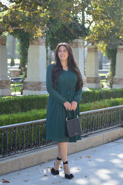 Tulla Emerald Green Midi Dress (Plus Size Available)